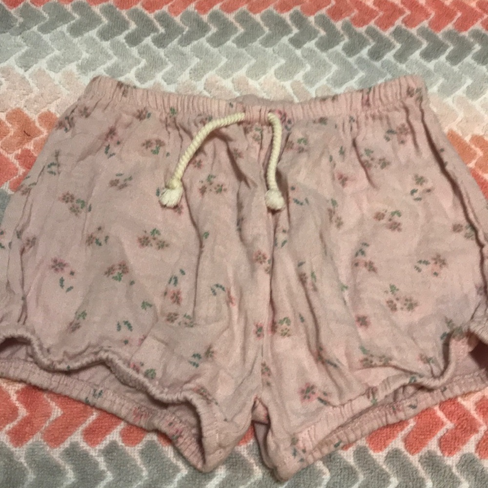 Pink floral shorts